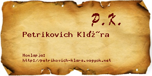 Petrikovich Klára névjegykártya