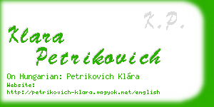 klara petrikovich business card