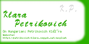 klara petrikovich business card